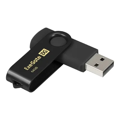 USB-флеш накопитель ExeGate Jet EX302054RUS, 64 ГБ, USB 2.0, черный