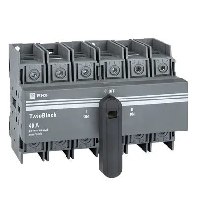 Рубильник EKF tb-s-40-3p-rev, 40А, 3P, реверсивный