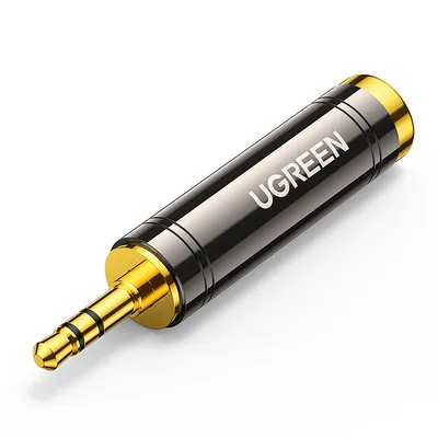 Переходник Ugreen AV168 (60711), 3.5 мм Male — 6.35 мм Female, IP20, чёрный