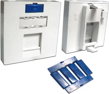 Вставка LANMASTER LAN-SIP-23M-WH 45x45 на 1 Keystone, со шторкой, белая