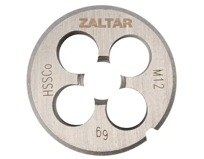 Плашка резьбонарезная ZALTAR ZA-03807, HSS-E, M12x1.75, 38x14, DIN 223 B