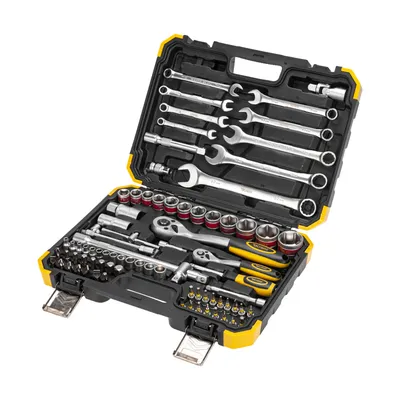 Набор инструментов REXANT KR-66-6682, 1/2 и 1/4", CrV, 82 предмета, кейс