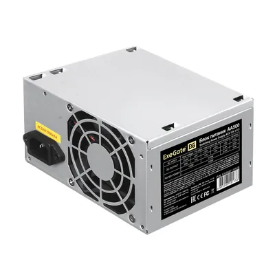 Блок питания ExeGate AA500 EX256711RUS, 500 Вт, ATX, 80 мм вентилятор