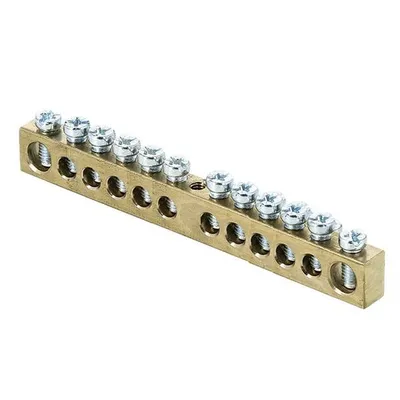 Шина PEN EKF sn0-63-12, 6×9, 12 отв., латунь, крепеж по центру