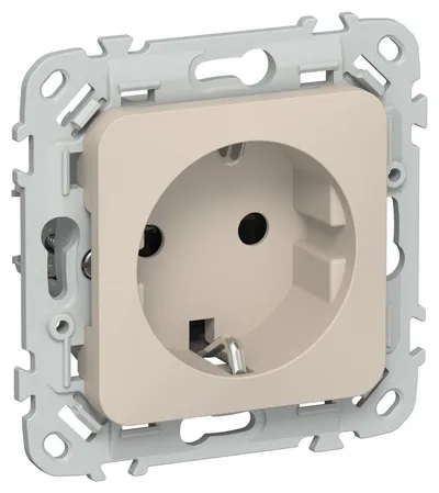 Розетка IEK FLITE FI-R14-16-1-K88, 16 А, 250 В, с заземлением и шторками