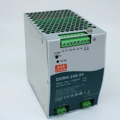 DC-DC Mean Well DDRH-240-24, 240Вт, 24В/10А, DIN, 250…1500В DC