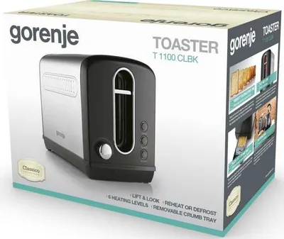 gorenje  <T1100CLBK>  Тостер  (1100Вт, размораживание)