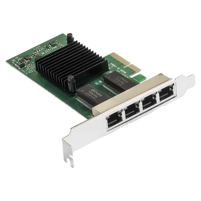 Сетевой адаптер EXEGATE EXE-I350-T4V2, PCI-E x4, 4×RJ45 1 Гбит/с, Intel I350-AM4