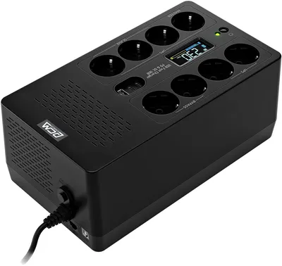 ИБП Powercom FLY1050EU, линейно-интерактивный, 1050ВА/630Вт, LCD, 6+2 евророзетки, USB