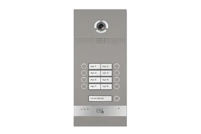 Вызывная панель BAS-IP BI-08FBI SILVER, на 8 абонентов, IP-камера 2 Мп, UKEY
