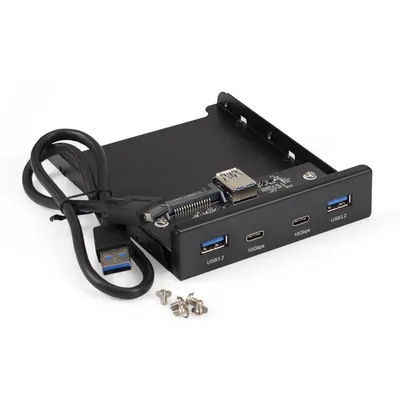Планка USB ExeGate U3H-622 (EX297553RUS), 3,5", 2×Type-A + 2×Type-C, USB 3.2 Gen2 10 Гбит/с