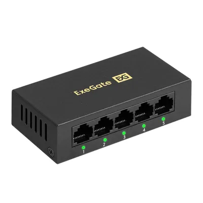 Коммутатор ExeGate EX298689RUS, неуправляемый, 5×100Mbps