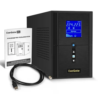 ИБП ExeGate EX295981RUS, 1000VA/800W, чистая синусоида, AVR, LCD