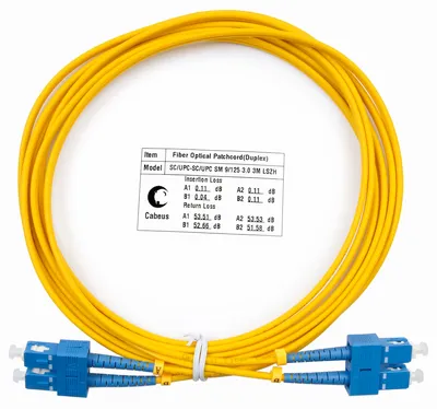 Патч-корд оптический Cabeus FOP(d)-9-SC-SC-3m, OS2, SC-SC, 3м