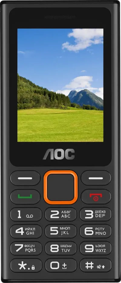 Мобильный телефон AOC CTA245BK/00, 2.4", 2 SIM, 0.3 Мп, черный
