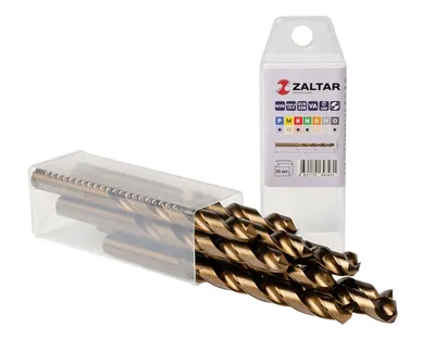 Набор свёрл ZALTAR ZA-74102-S10, HSS-E Co5, DIN 338, тип VA, 10,2 мм, 10 шт