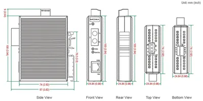 Медиаконвертер MOXA IMC-21-M-SC, 1×10/100BaseT(X), 1×100BaseFX (MM, SC), -10…60°C