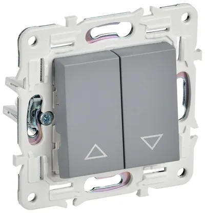 Выключатель для жалюзи IEK SKANDY SK-V15-0-10-K03, 10 А, 2 клавиши, серый