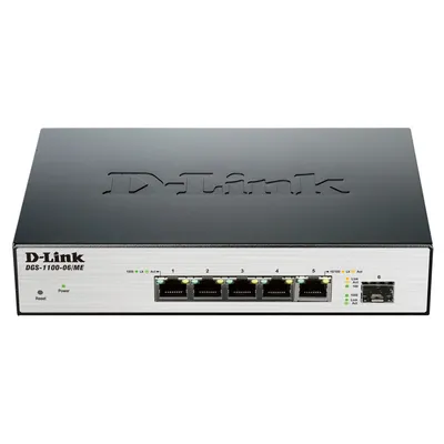 Коммутатор D-Link DGS-1100-06/ME/A1B, L2, 5×1GbE, 1×SFP