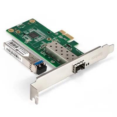 Сетевой адаптер ExeGate 298936, PCI-E, 1×SFP, Intel I210, +трансивер SM 20км