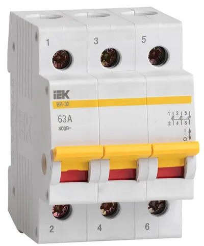 Выключатель нагрузки IEK ВН-32 MNV10-3-063, 3P, 63 А, 400 В