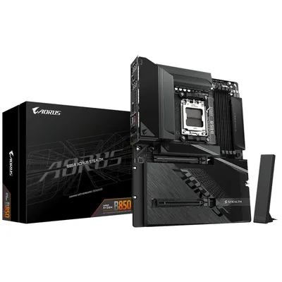 Материнская плата AORUS B850 AORUS STEALTH, Socket AM5, 4×DDR5, 4×M.2, ATX