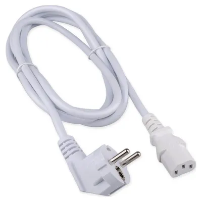 Кабель питания Cablexpert PC-186W-1-2M, Schuko–C13, 3x1,0 мм², 10 А, 2 м, белый
