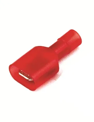 Наконечник DKC 2A22TP, плоский изолированный (вилка), 0.25–1.5 мм², 6.3×0.8 мм, красный
