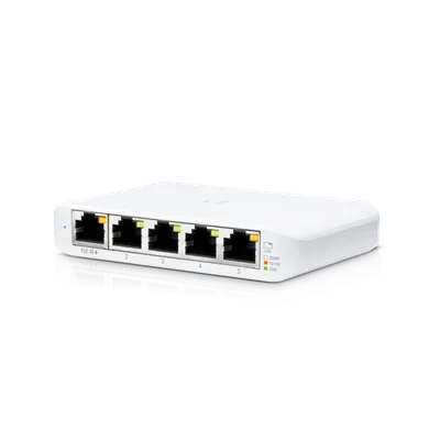 Коммутатор Ubiquiti USW-FLEX-MINI, L2, 5×1GbE, 1×PoE, настольный