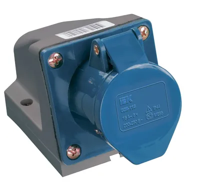 Розетка стационарная IEK ССИ-123 PSR11-032-3, 2P+PE, 32 А, 200–250 В, IP44