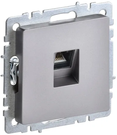 Розетка компьютерная ИЭК BRITE РК10-БрС, RJ45 кат.5E, сталь
