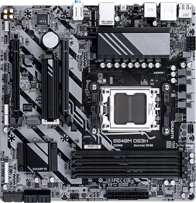 Материнская плата Gigabyte B840M DS3H, AM5, B840, 4×DDR5, mATX
