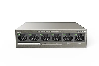 Коммутатор Tenda F1106P-4-63W, 6 портов, 4×PoE 10/100, бюджет 60 Вт