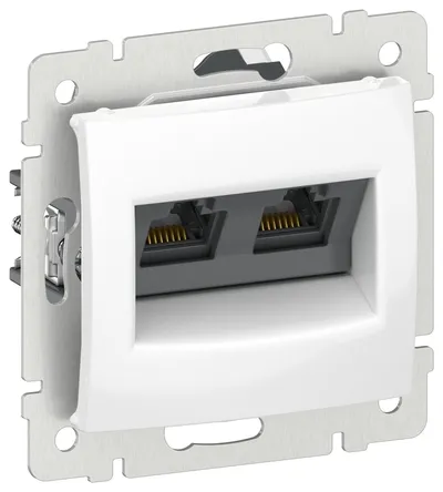 Розетка IEK VALENA 6911071, компьютерная двойная RJ45, категория 6, UTP, белая