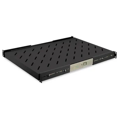 Полка выдвижная 19" ExeGate ECSS-FS1000-B, 1U, глубина 650 мм, до 40 кг, чёрная