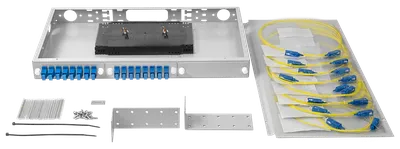 Кросс оптический SNR-ODF-24R-16SC-P, 19", 16 портов SC, 1U, сталь