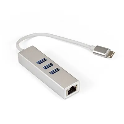 Хаб ExeGate EXE-77C-45, USB-C на 3xUSB 3.0 + RJ45 1000 Мбит/с
