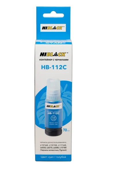 Чернила Hi-Black HB-112C-70ML, голубые, пигментные, 70 мл