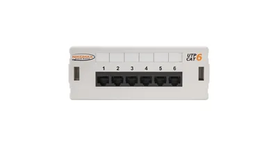 Патч-панель NIKOMAX NMC-WP06UE2-GY, 6 портов, Cat.6, настенная