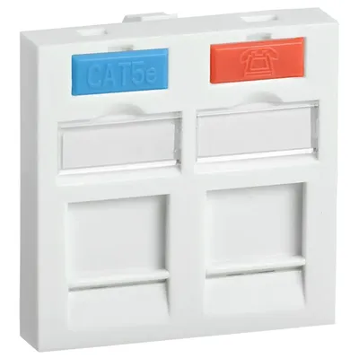 Вставка ITK CS6-22M, 45x45 мм, на 2 модуля Keystone Jack, с маркером, белая