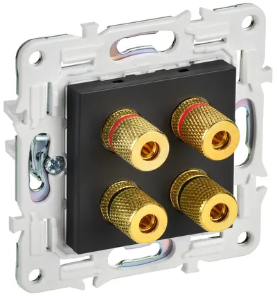 Аудиорозетка IEK SKANDY SK-S40-K02, 1 пост, скрытый монтаж, IP20, чёрная