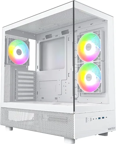 Корпус Montech XR WH, ATX, 3×120мм, 2×USB 3.0, белый