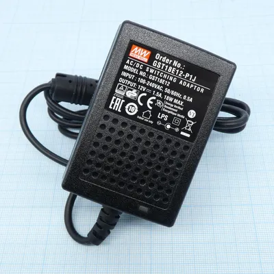 Преобразователь AC-DC Mean Well GST18E12-P1J, 18Вт, 12В/1.5A