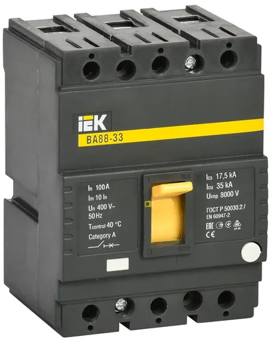 Автоматический выключатель IEK SVA20-3-0100 ВА88-33, 3P, 100 А, 35 кА