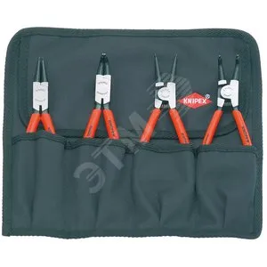 Набор клещей Knipex KN-001956 для стопорных колец, 4 предмета, чехол-скрутка
