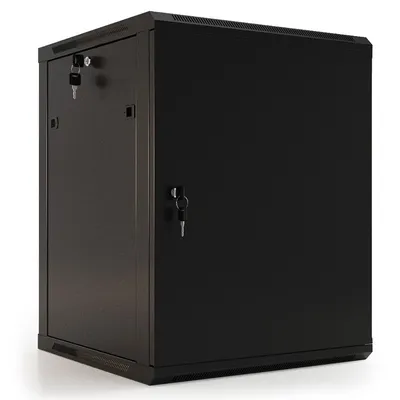 Шкаф настенный Hyperline TWB-0966-SR-RAL9004, 19", 9U, 600×600мм, металл. дверь, черный