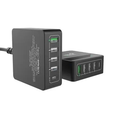 Зарядное устройство ACD ACD-P605U-V1B, 60Вт, 5×USB (1PD+1QC+3Smart)
