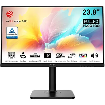 Монитор MSI Modern MD2412P, 23.8" IPS, 1920x1080, 100 Гц, HDMI, USB-C 15 Вт