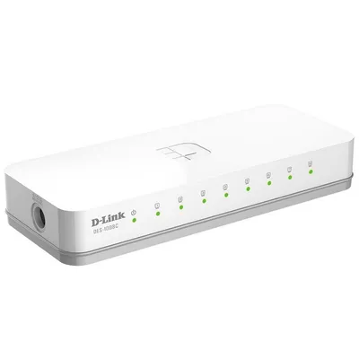 Коммутатор D-Link DES-1008C/B1A, 8×100Мб, неуправляемый