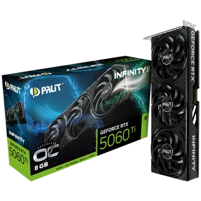 Видеокарта Palit GeForce RTX 5060 Ti Infinity 3 OC, 8 ГБ GDDR7, 128 бит